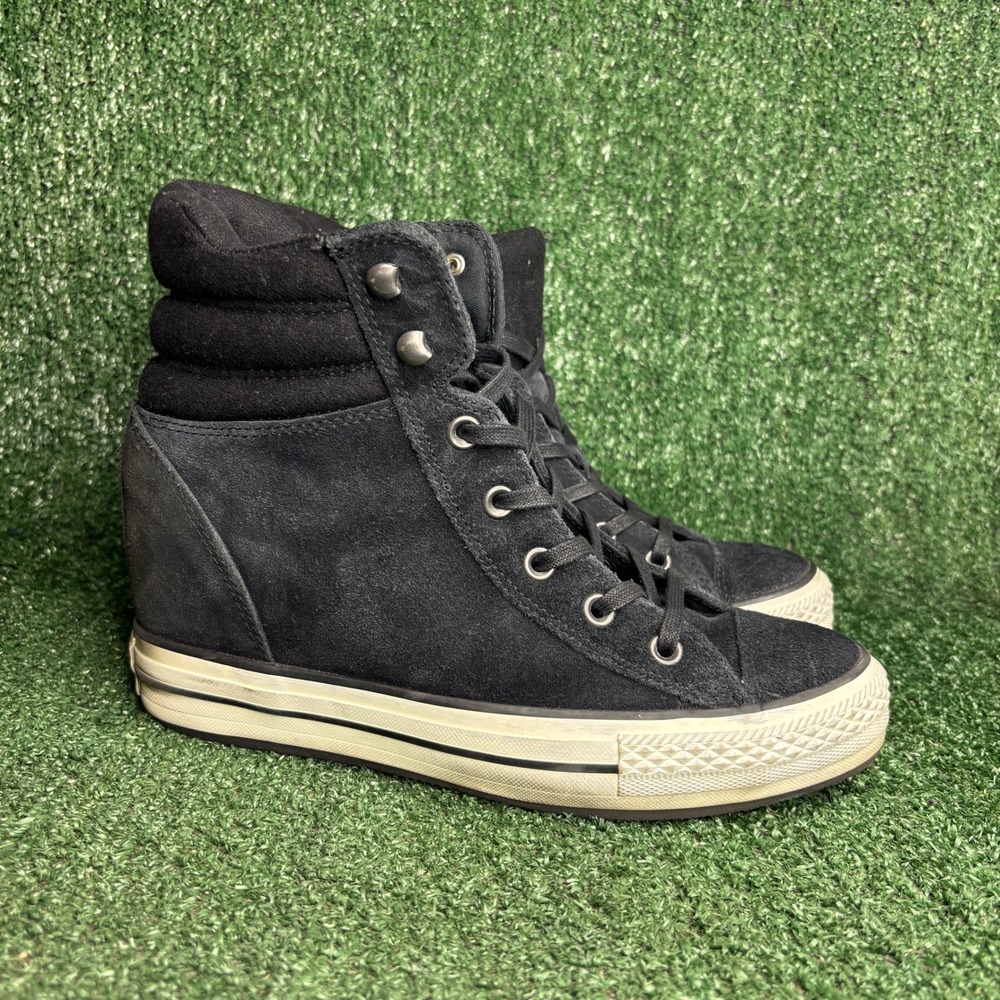 Converse Chuck Taylor All Star Platform Plus Collar Sneakers Black Womens Sz 11